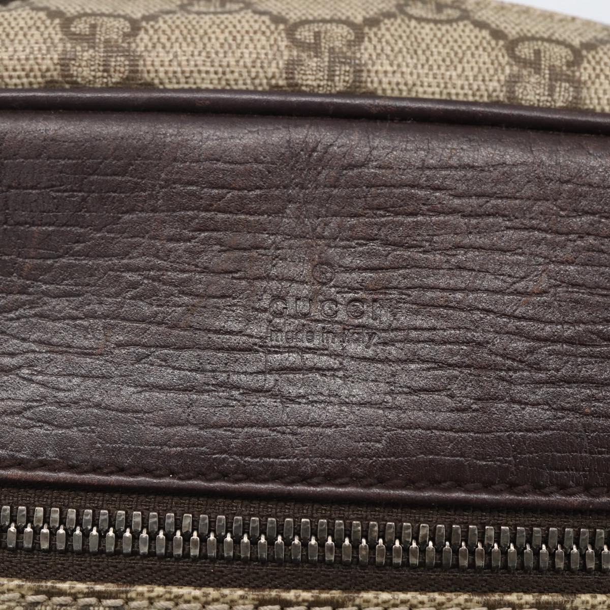GUCCI GG Supreme Shoulder Bag PVC Beige Silver 114291 Auth 159775