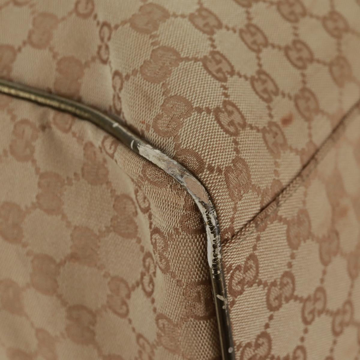 GUCCI GG Canvas Sherry Line Boston Bag Beige Gold pink 153240 Auth 159776