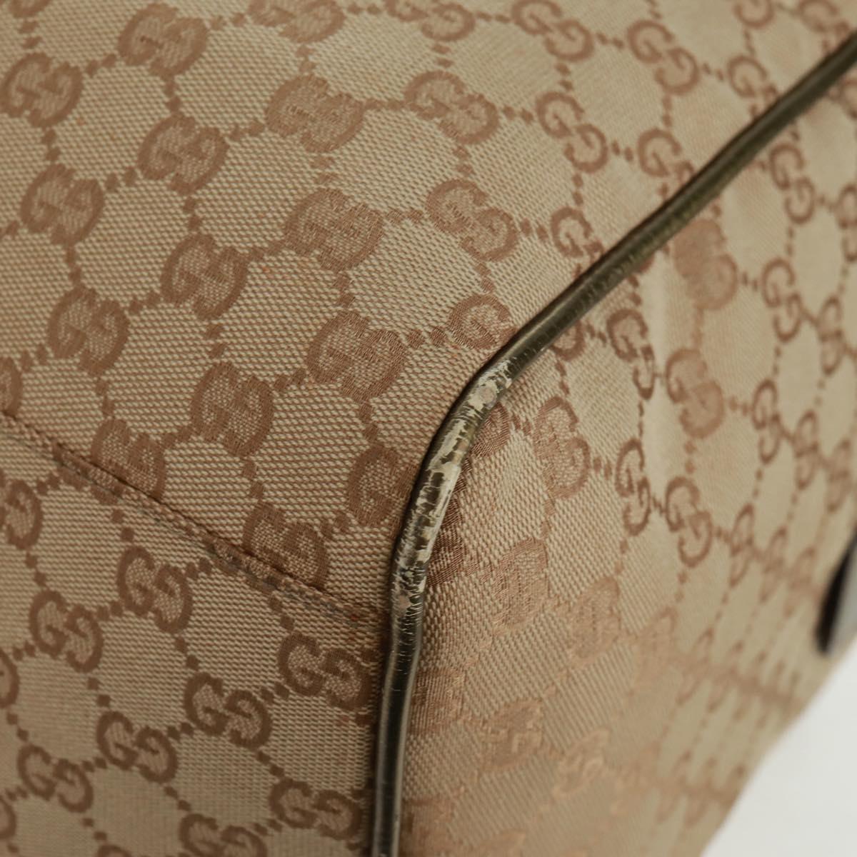 GUCCI GG Canvas Sherry Line Boston Bag Beige Gold pink 153240 Auth 159776