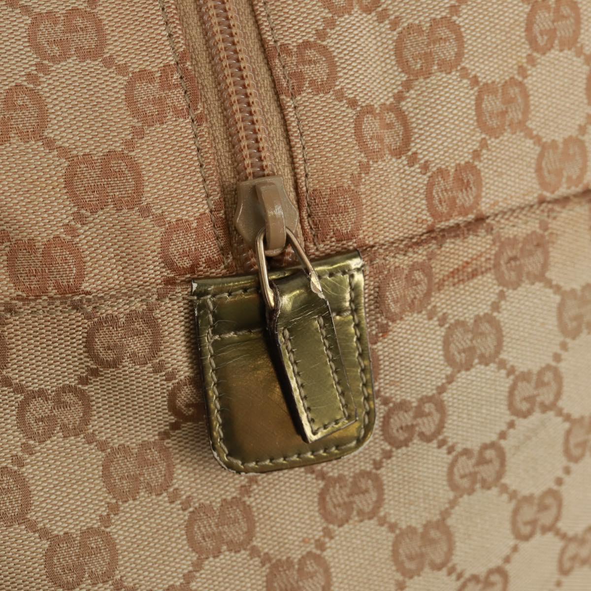 GUCCI GG Canvas Sherry Line Boston Bag Beige Gold pink 153240 Auth 159776