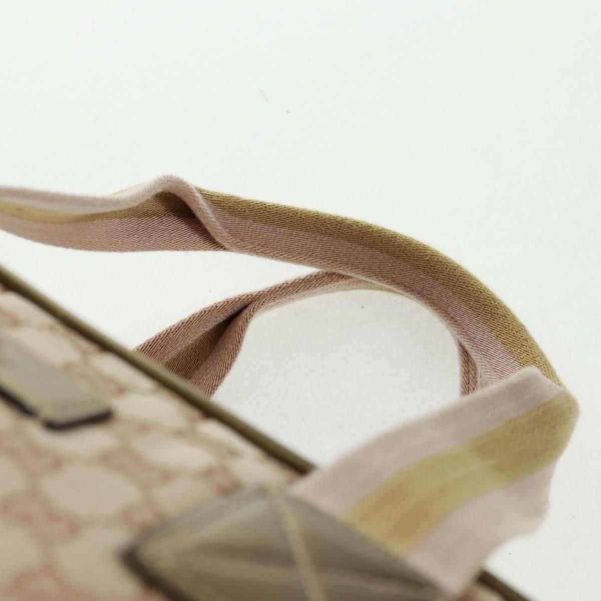 GUCCI GG Canvas Sherry Line Boston Bag Beige Gold pink 153240 Auth 159776
