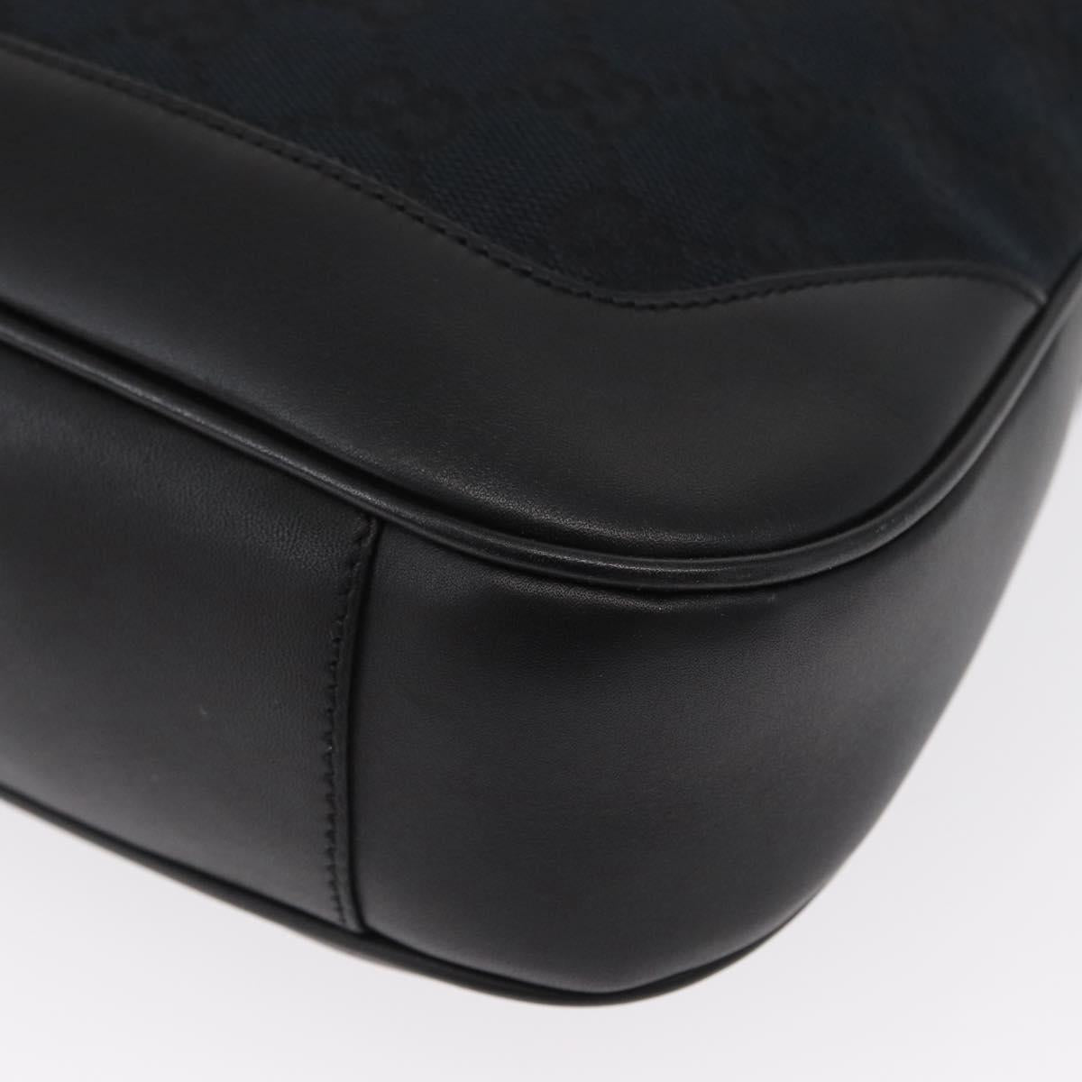 GUCCI Bamboo GG Canvas Hand Bag 2way Black Silver 001 4095 Auth 159780