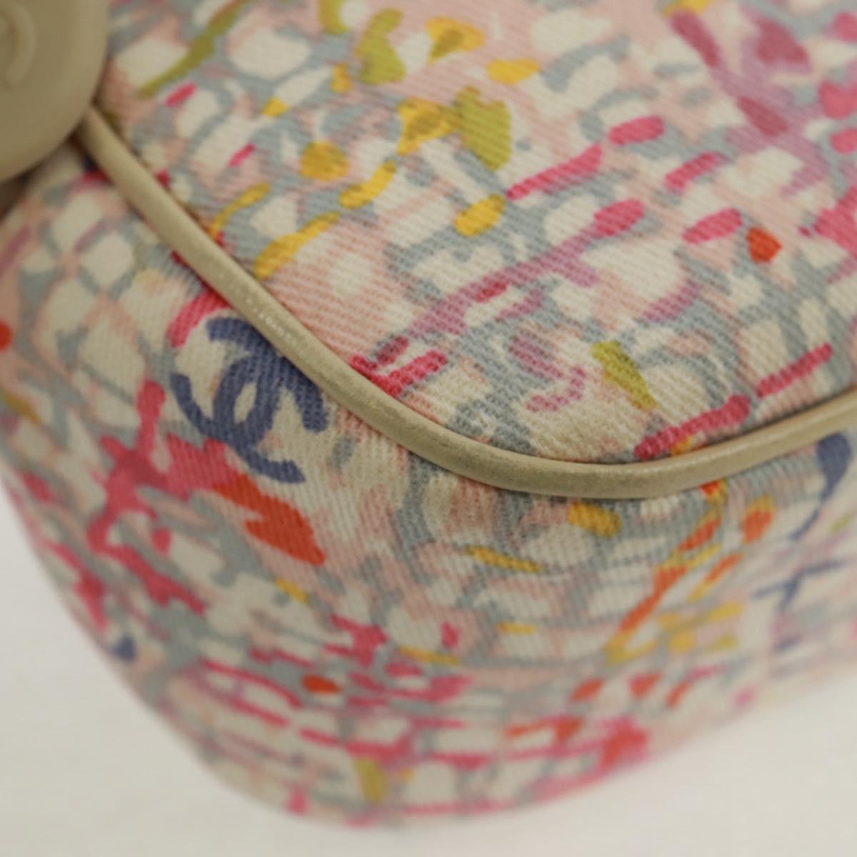 CHANEL Shoulder Bag Canvas Multicolor Silver CC Auth 159826V