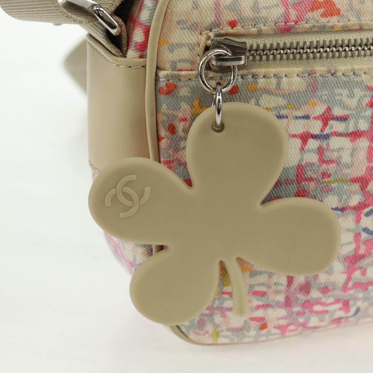 CHANEL Shoulder Bag Canvas Multicolor Silver CC Auth 159826V