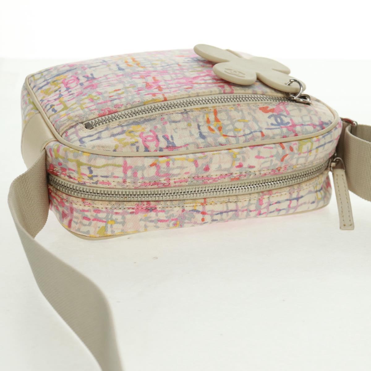 CHANEL Shoulder Bag Canvas Multicolor Silver CC Auth 159826V