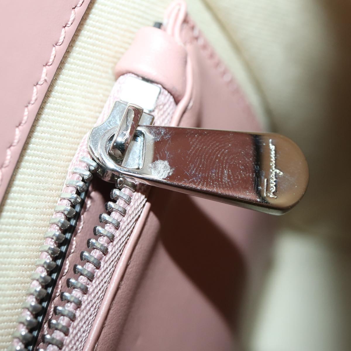 Salvatore Ferragamo Gancini Hand Bag Leather 2way Pink Auth 159841V