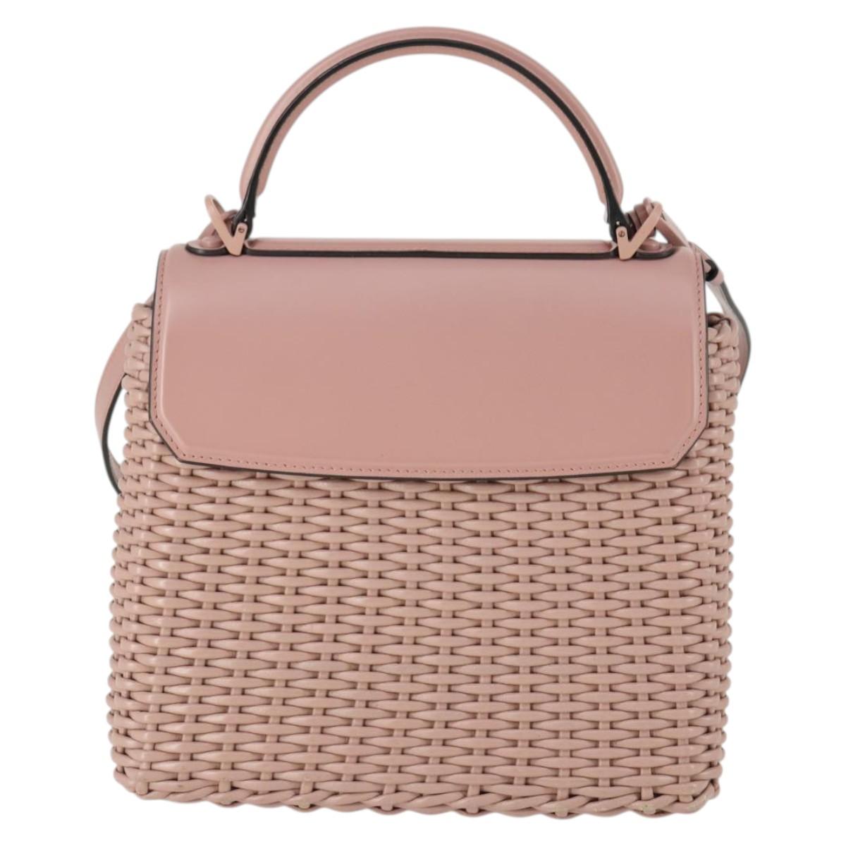 Salvatore Ferragamo Gancini Hand Bag Leather 2way Pink Auth 159841V