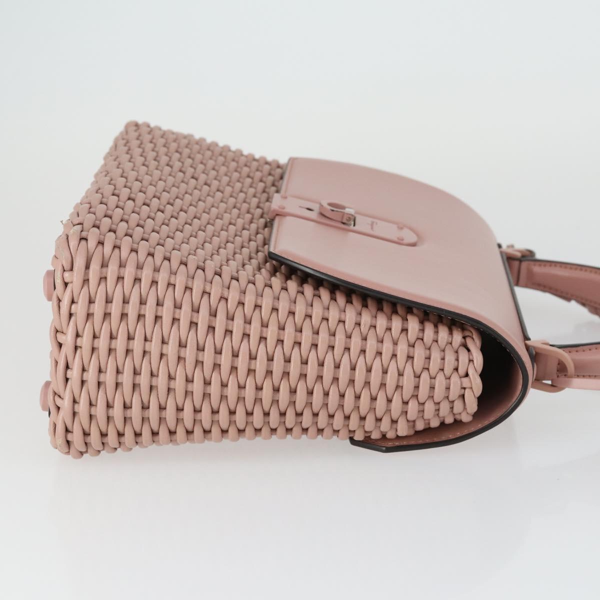 Salvatore Ferragamo Gancini Hand Bag Leather 2way Pink Auth 159841V