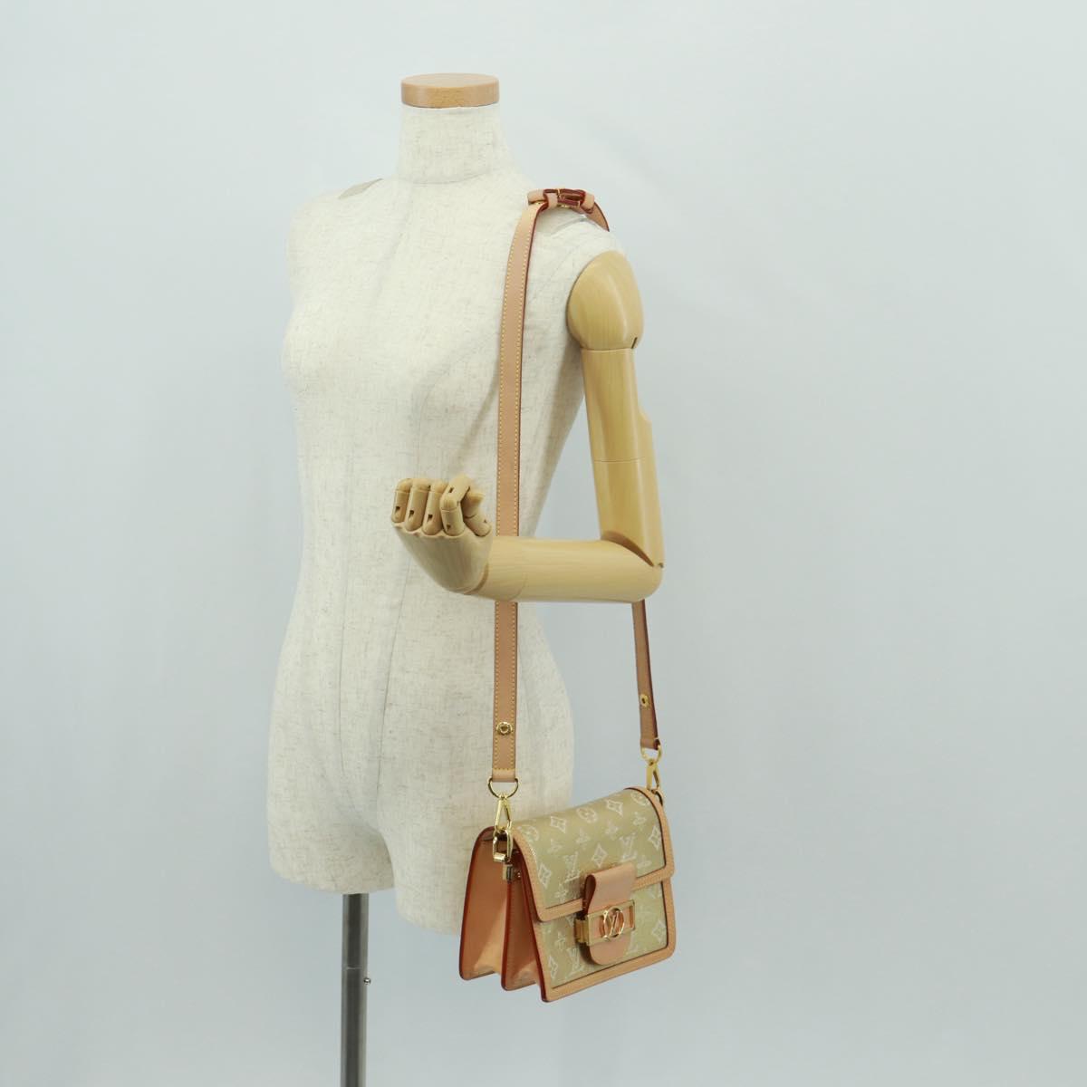 LOUIS VUITTON Monogram Laminated Jacquard Daufine MINI Gold M22826 Auth159872SAM