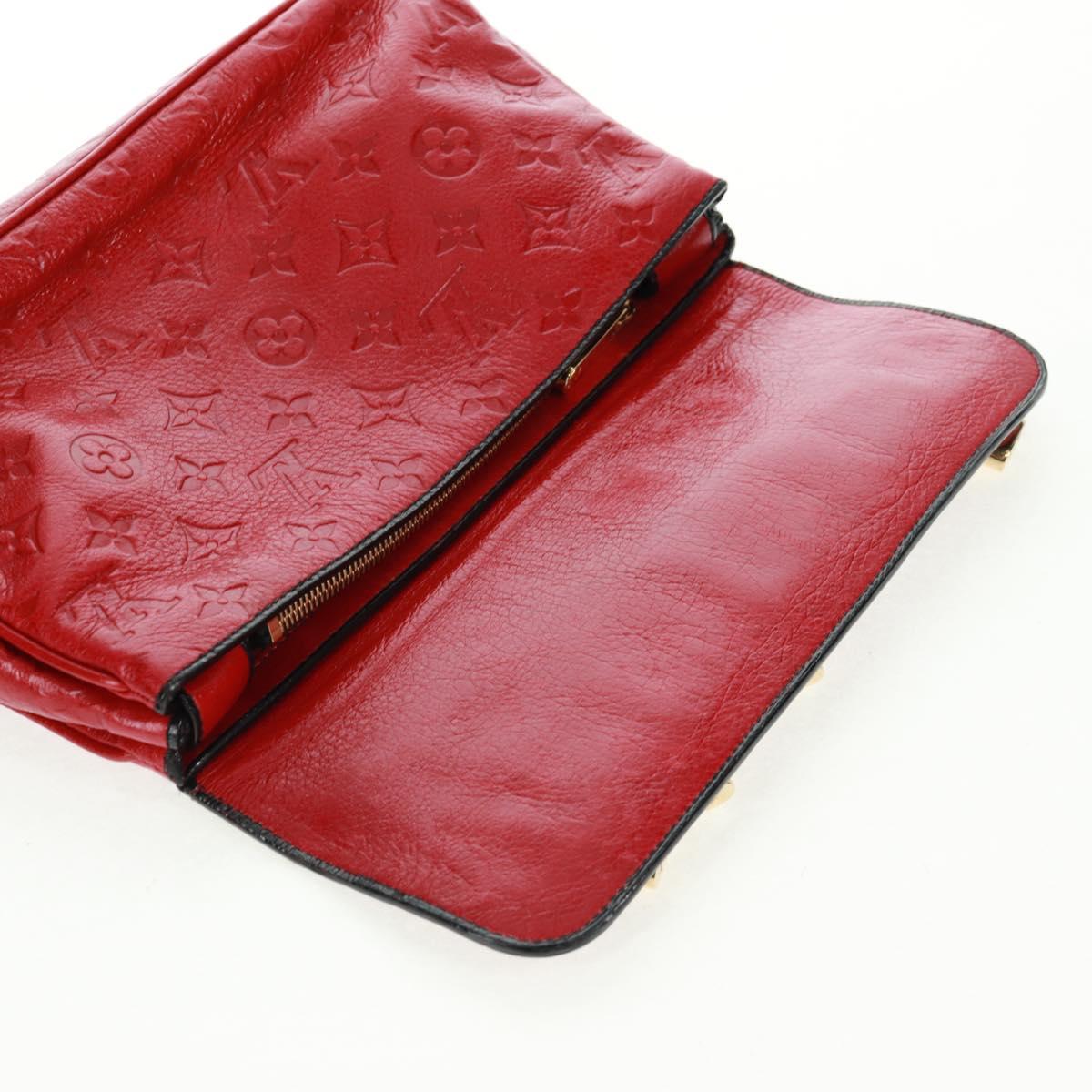 LOUIS VUITTON Monogram Clutch Bag Red LV Auth 159874SAV