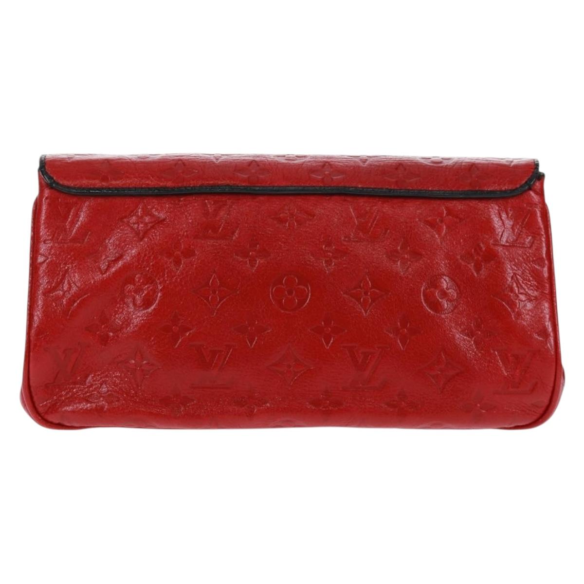 LOUIS VUITTON Monogram Clutch Bag Red LV Auth 159874SAV