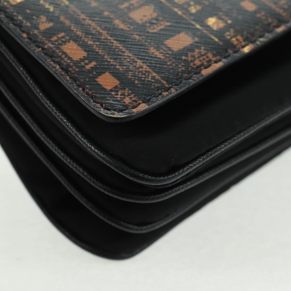 PRADA Hand Bag Nylon Black Silver Auth 159878V