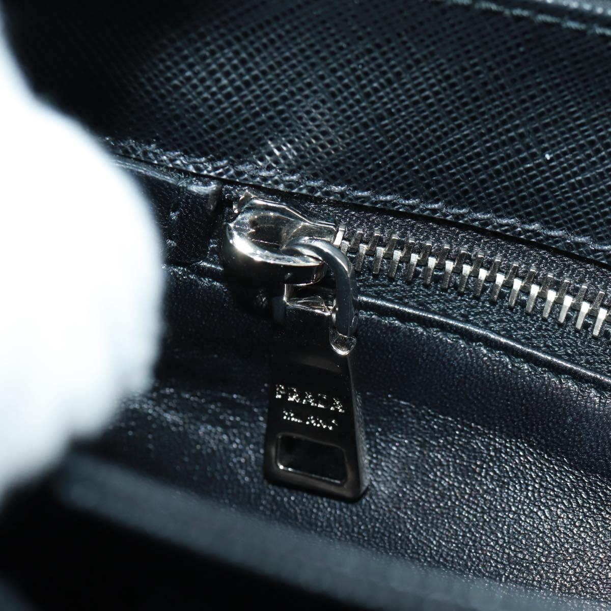 PRADA Hand Bag Nylon Black Silver Auth 159878V