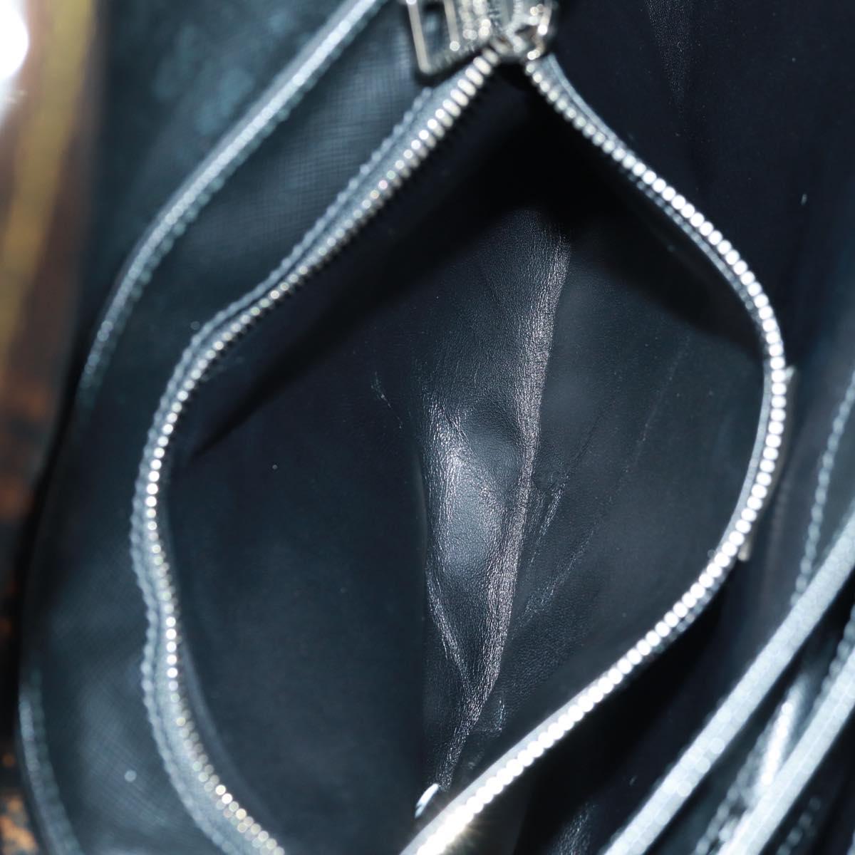 PRADA Hand Bag Nylon Black Silver Auth 159878V