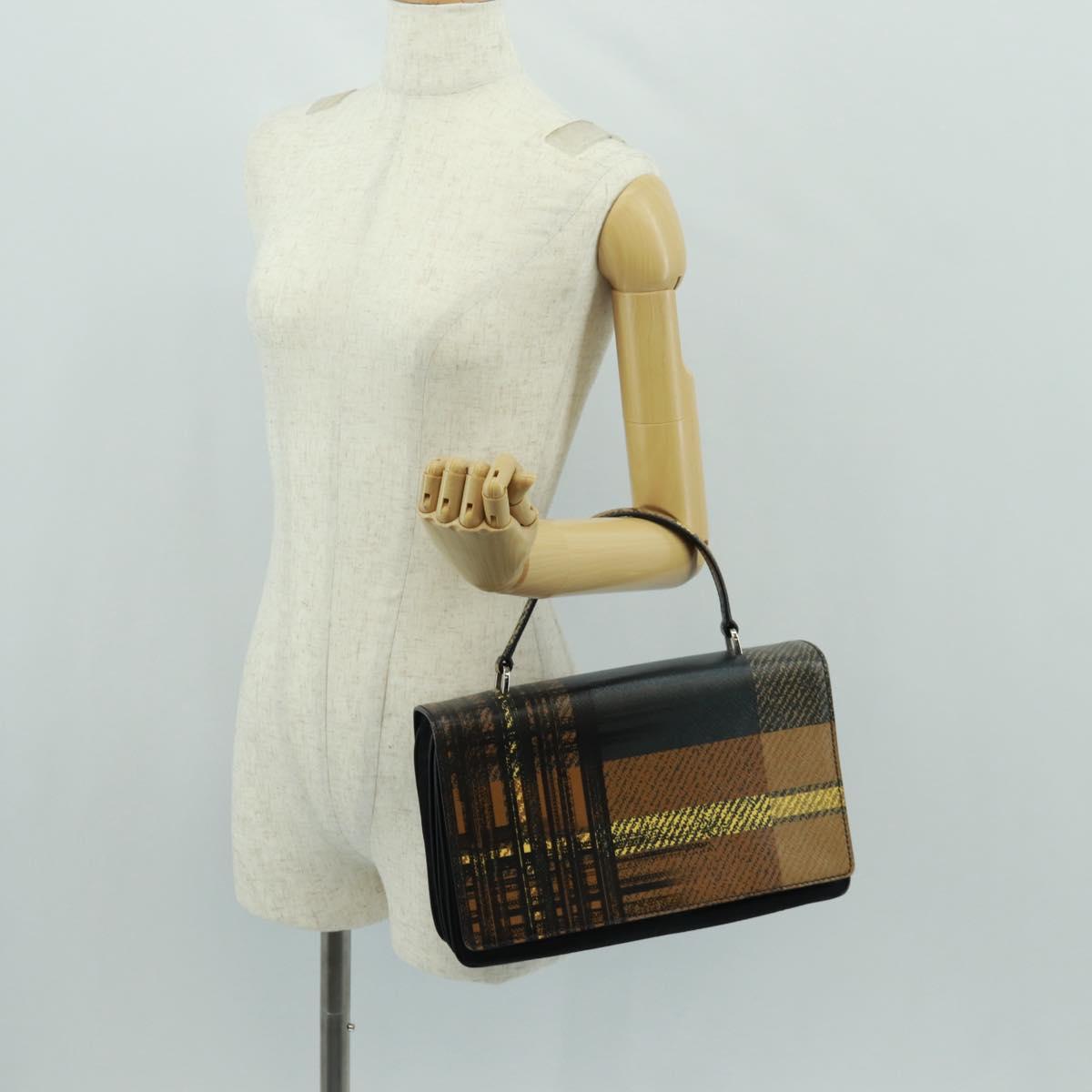 PRADA Hand Bag Nylon Black Silver Auth 159878V