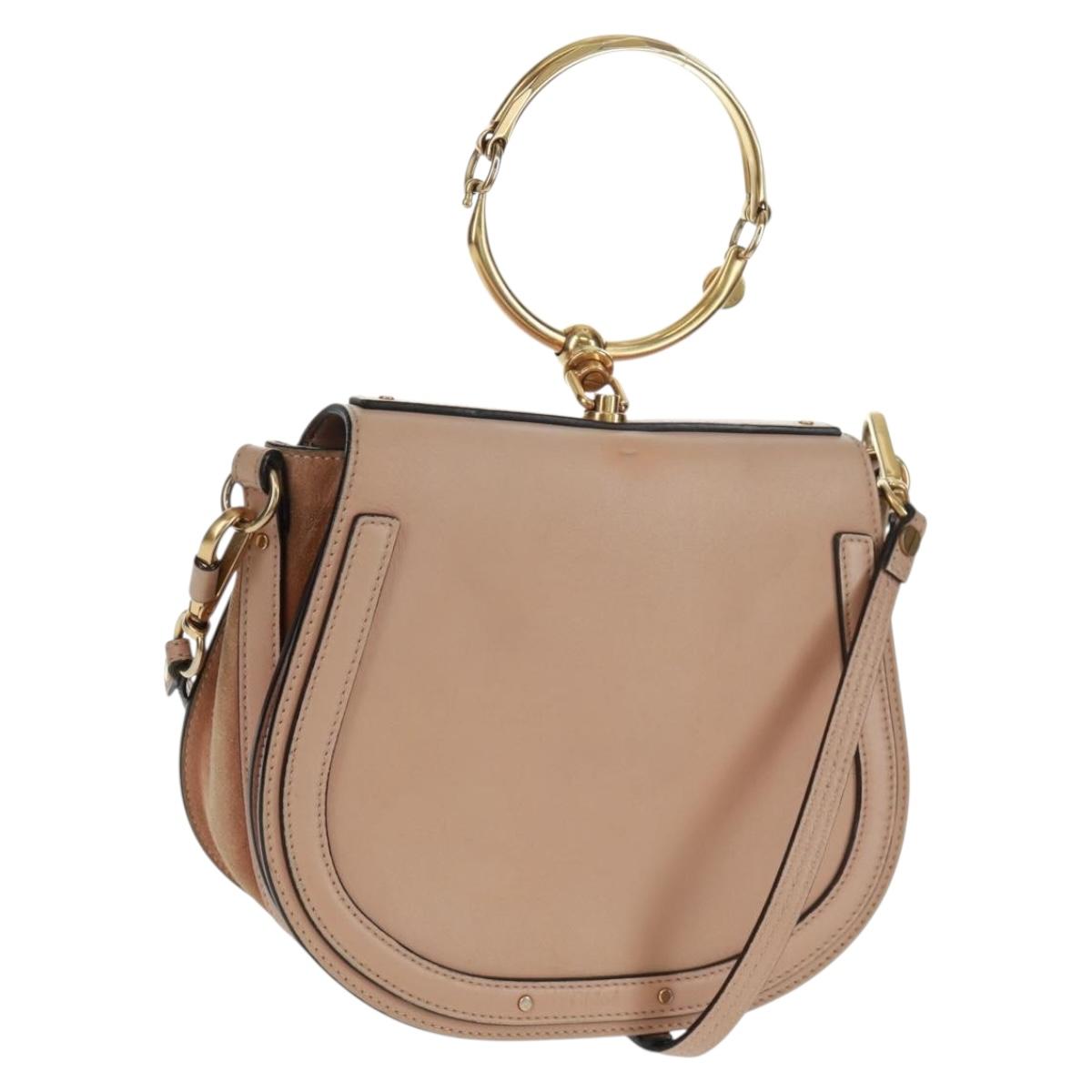 Chloe Nile Hand Bag Leather 2way Pink Gold Auth 159884V