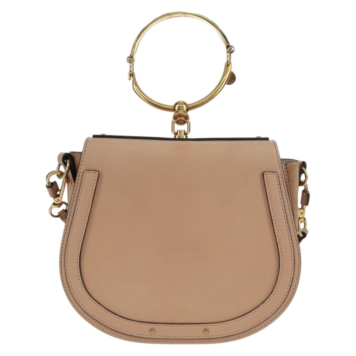 Chloe Nile Hand Bag Leather 2way Pink Gold Auth 159884V