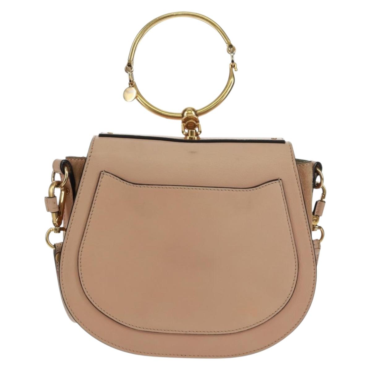 Chloe Nile Hand Bag Leather 2way Pink Gold Auth 159884V
