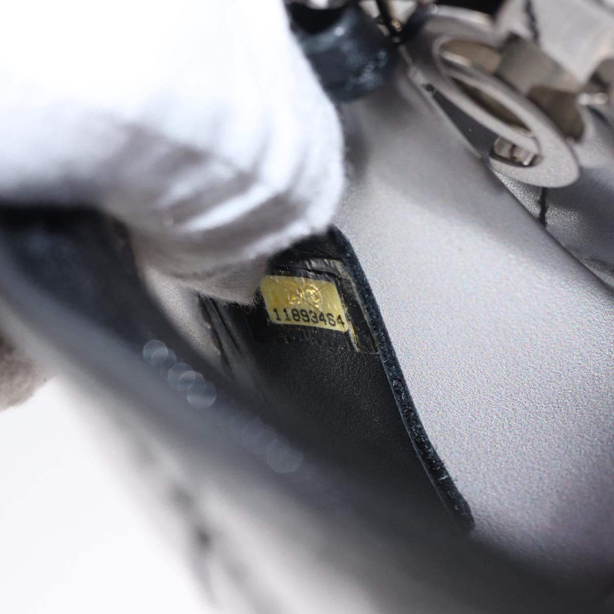 CHANEL Matelasse Chain Shoulder Bag Vinyl Leather Black Silver CC Auth 159885