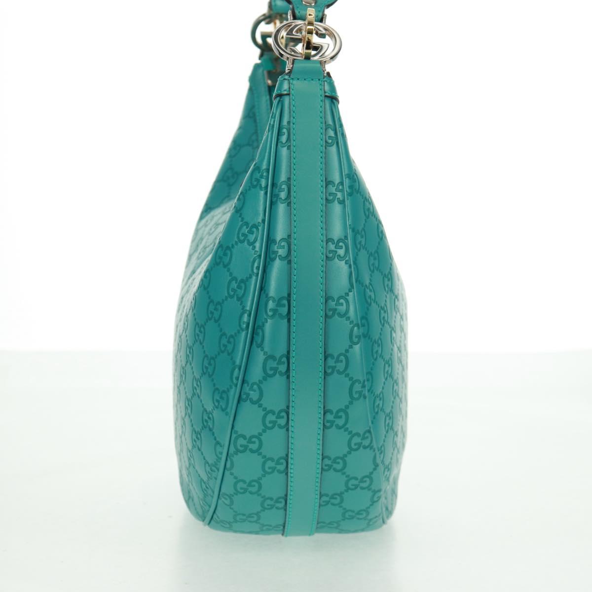GUCCI GG Canvas Guccissima Bag Light Blue Silver Gold 232962 Auth 159906SAV