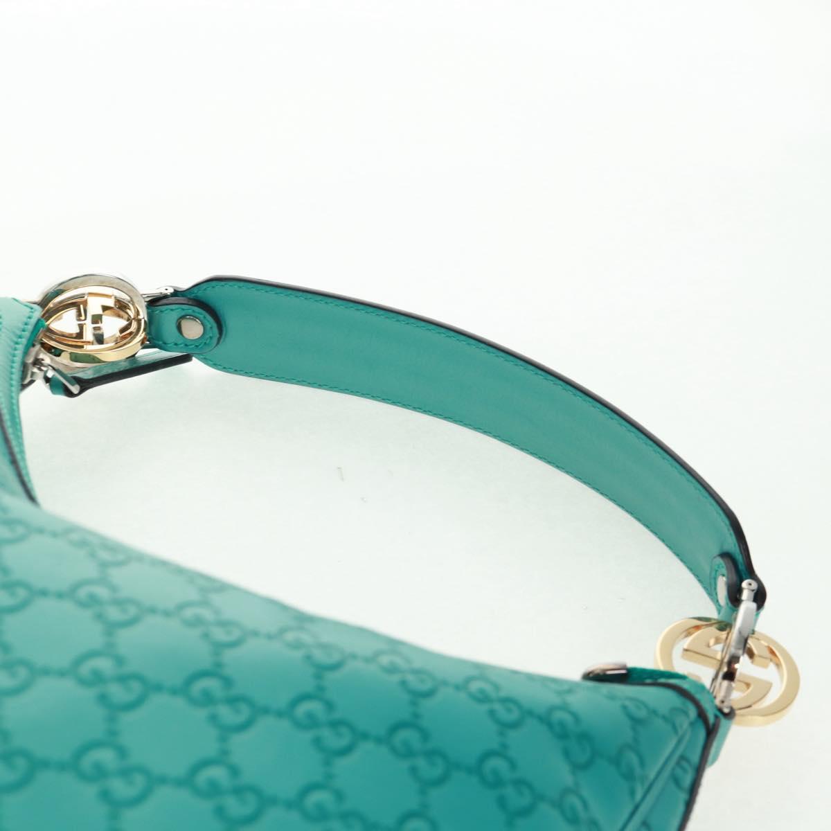 GUCCI GG Canvas Guccissima Bag Light Blue Silver Gold 232962 Auth 159906SAV