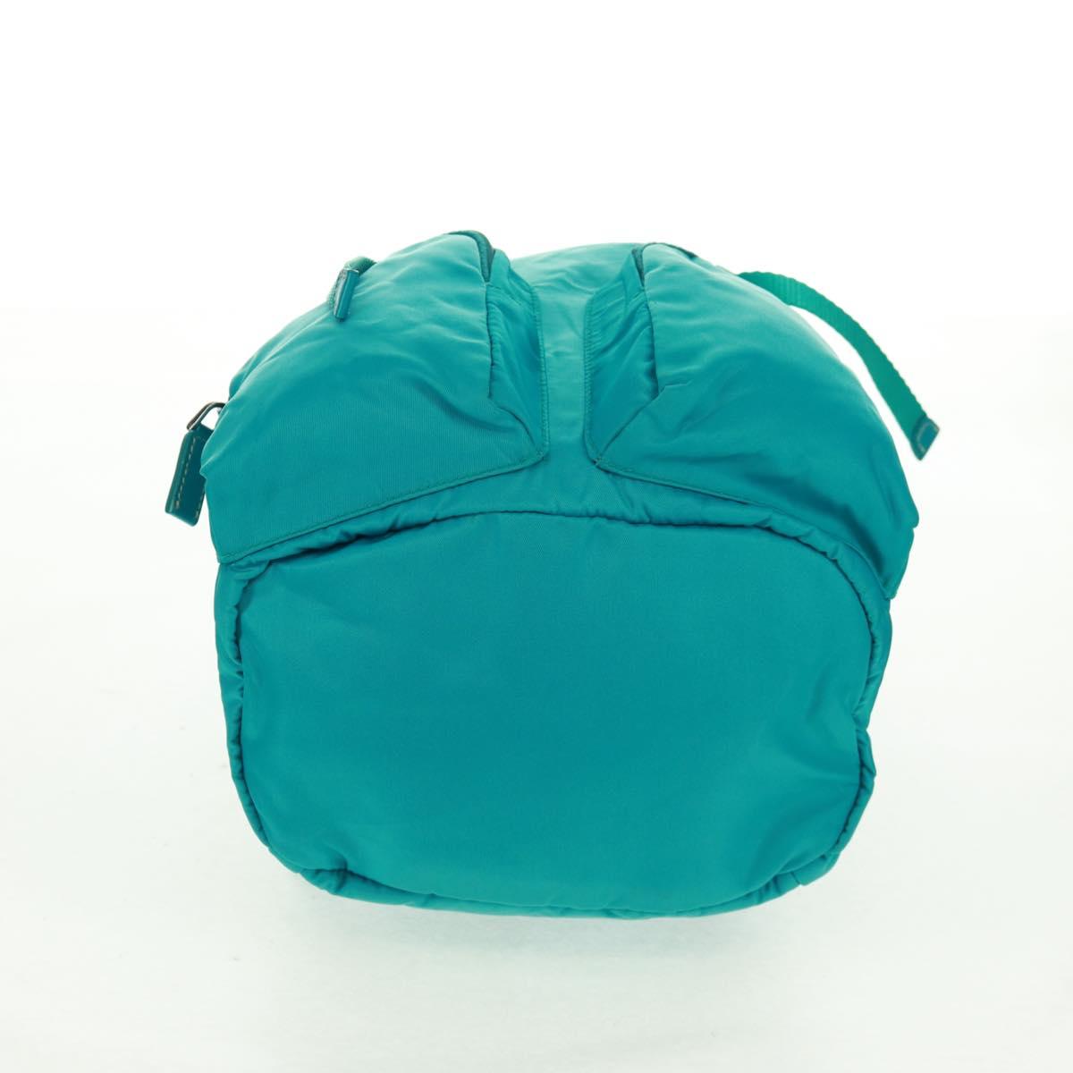 PRADA Backpack Nylon Turquoise Blue Silver Auth 159914V