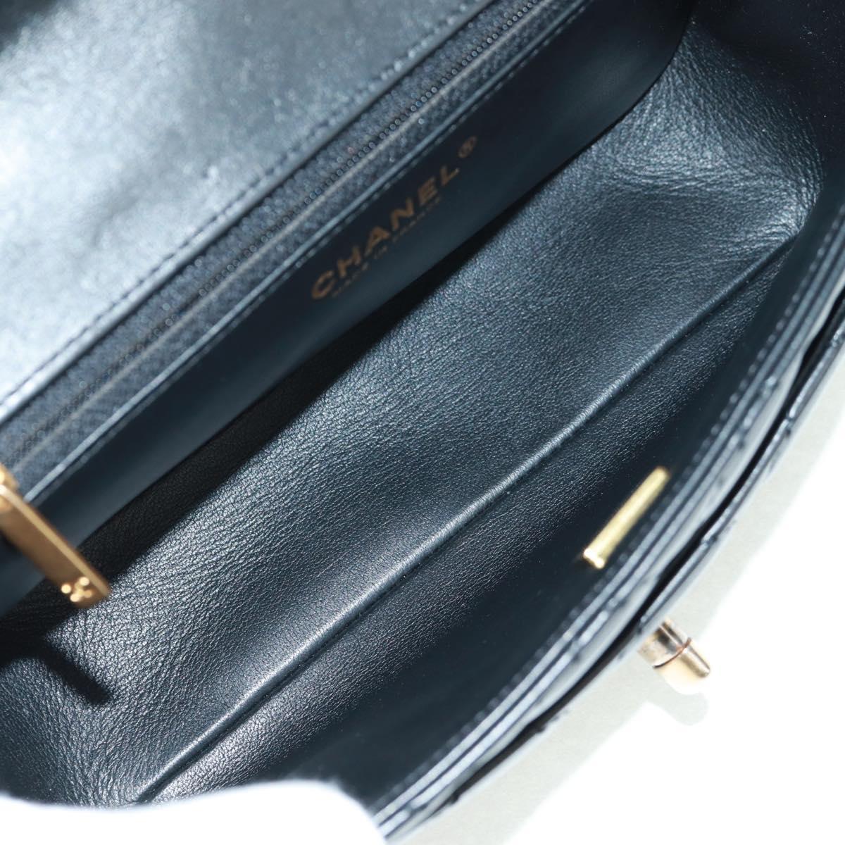 CHANEL Matelasse Chain Shoulder Bag Lamb Skin Black Gold CC Auth 159919SAM