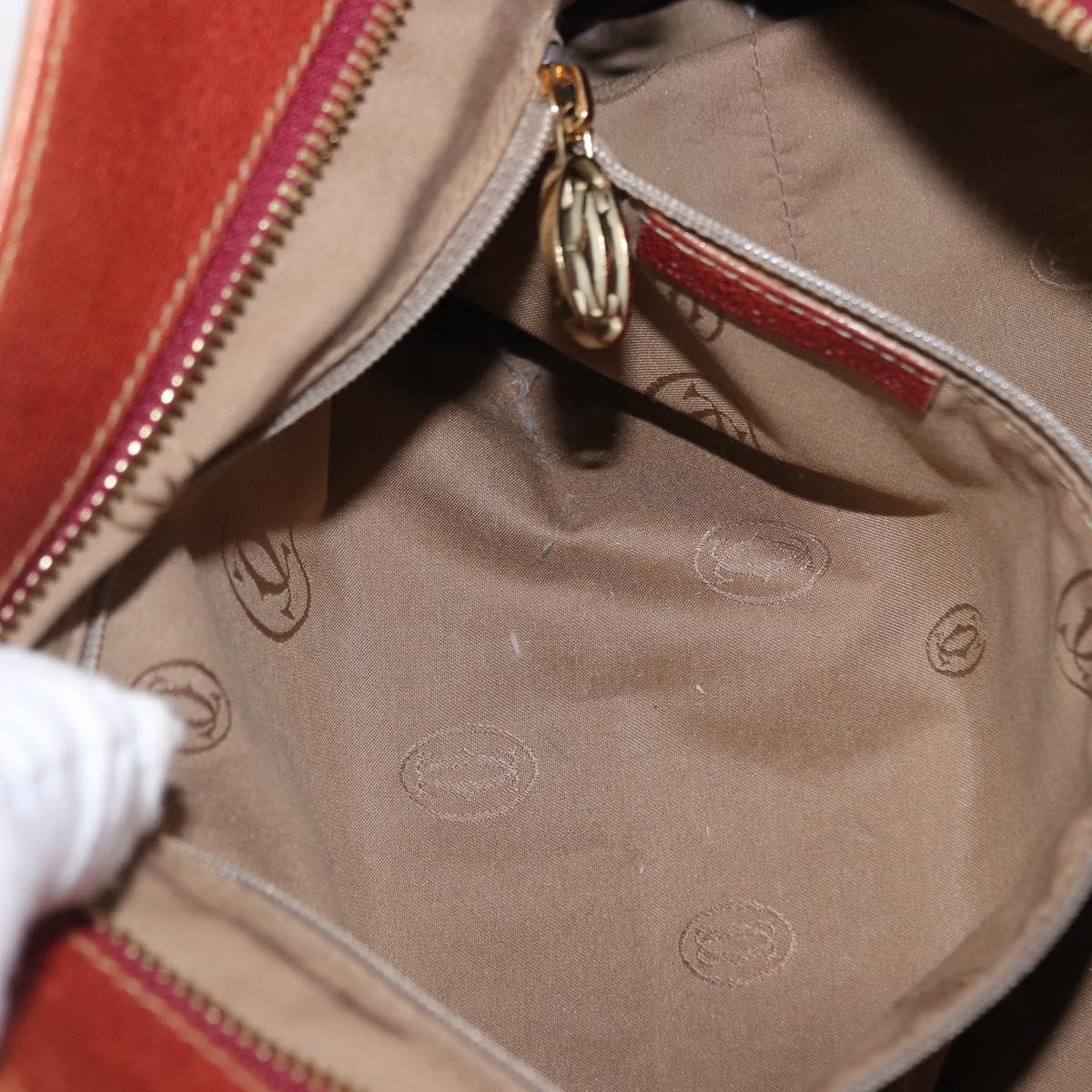 CARTIER Marcello Hand Bag Leather Brown Auth 159935