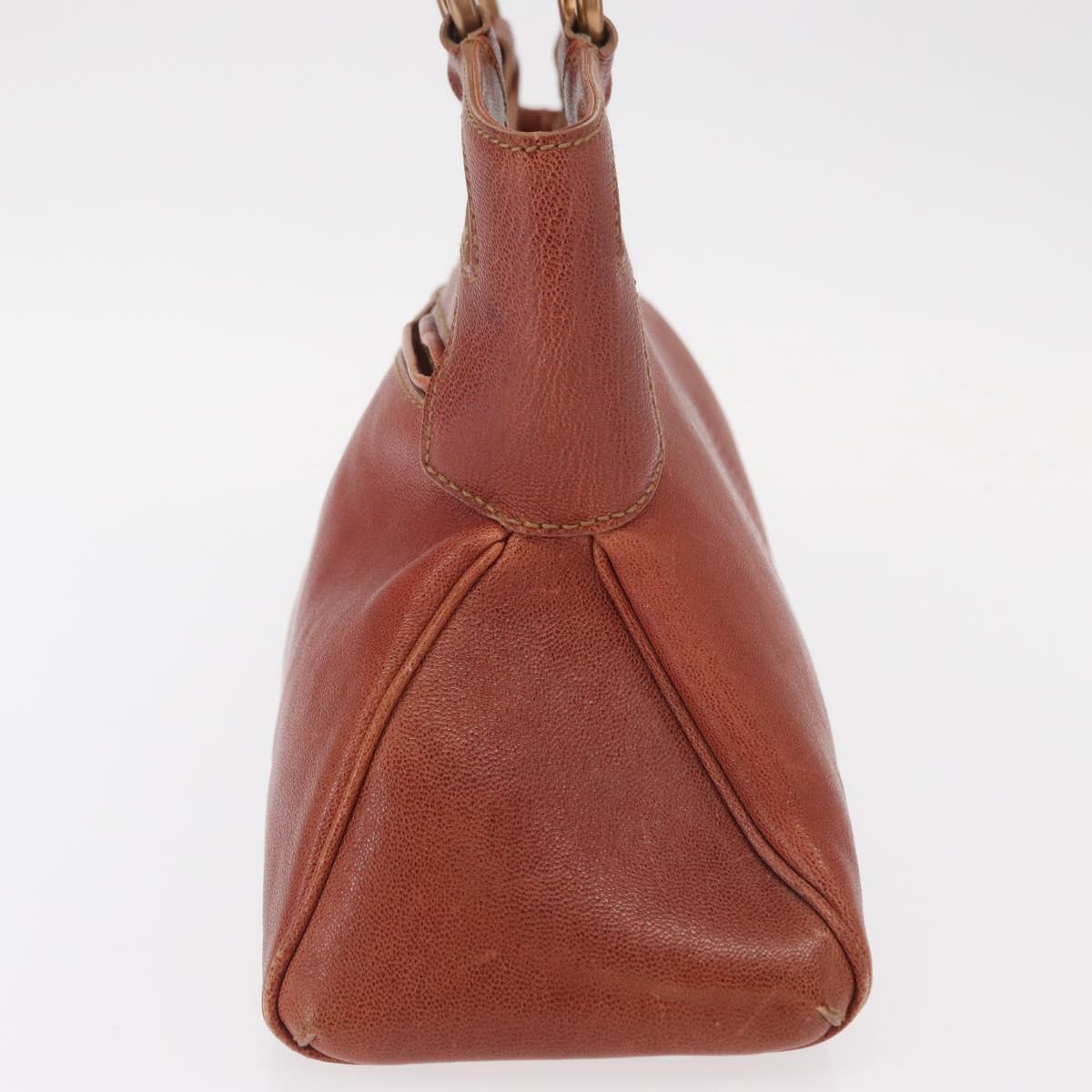 CARTIER Marcello Hand Bag Leather Brown Auth 159935