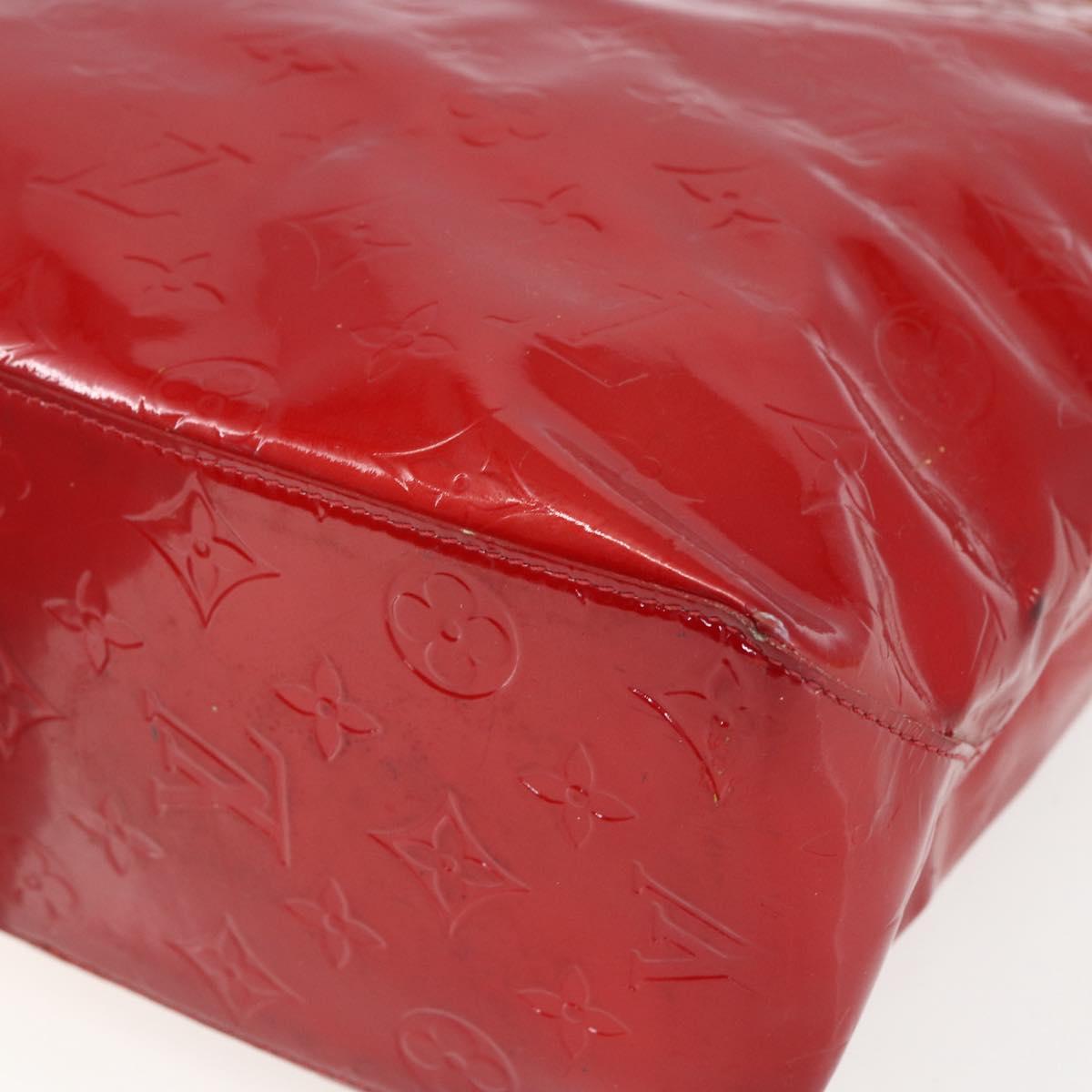 LOUIS VUITTON Monogram Vernis Reade MM Hand Bag Red Rouge M91086 LV Auth 159938