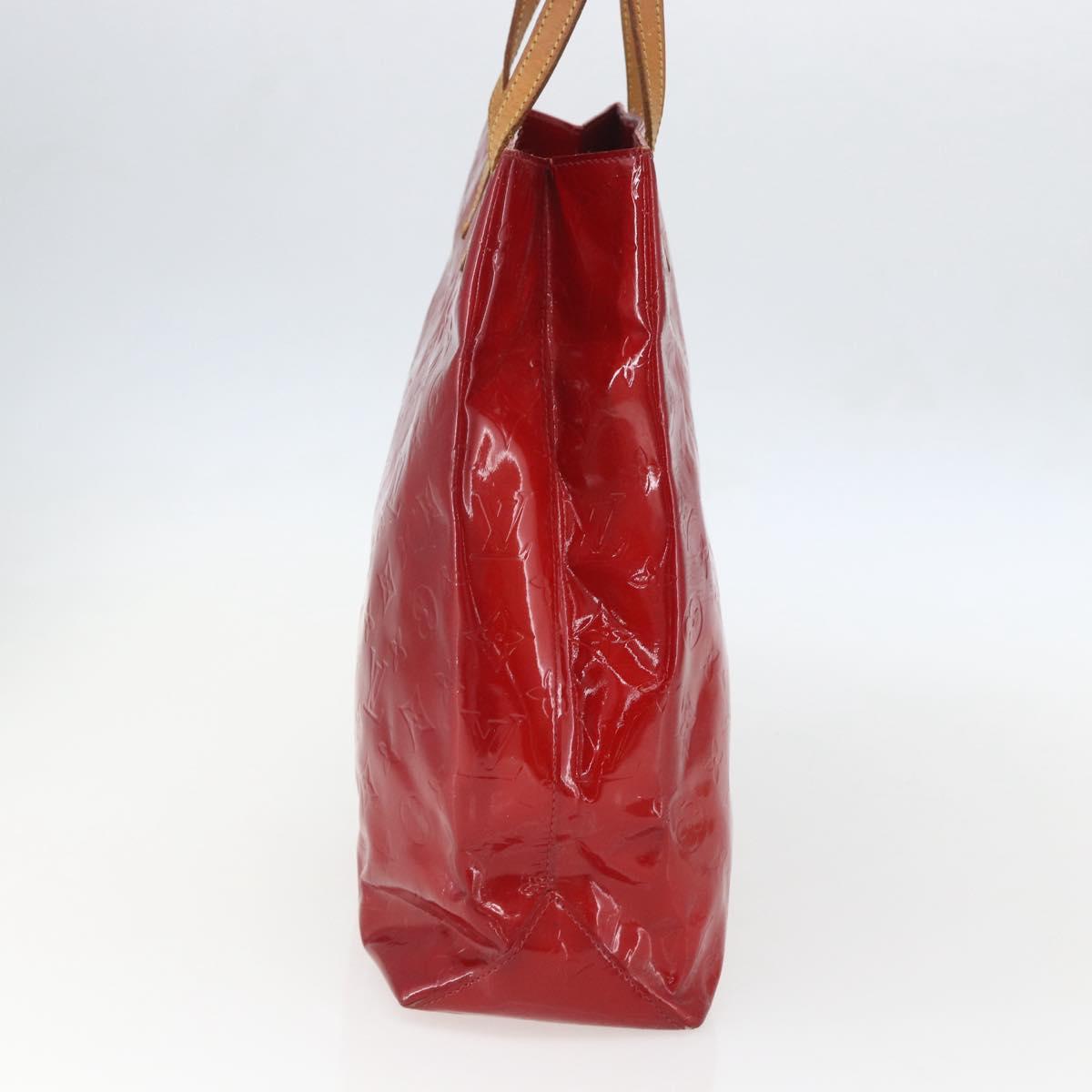 LOUIS VUITTON Monogram Vernis Reade MM Hand Bag Red Rouge M91086 LV Auth 159938