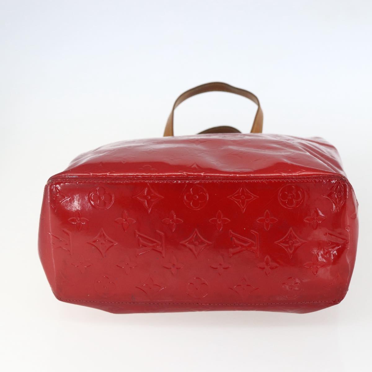 LOUIS VUITTON Monogram Vernis Reade MM Hand Bag Red Rouge M91086 LV Auth 159938