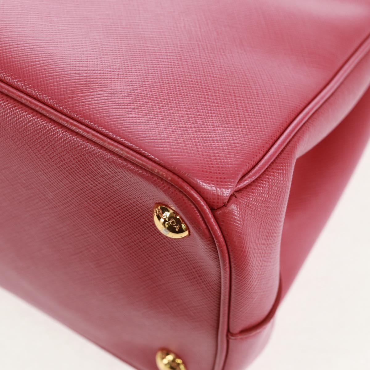 PRADA Galleria Hand Bag Safiano leather 2way Pink Gold Auth 159946