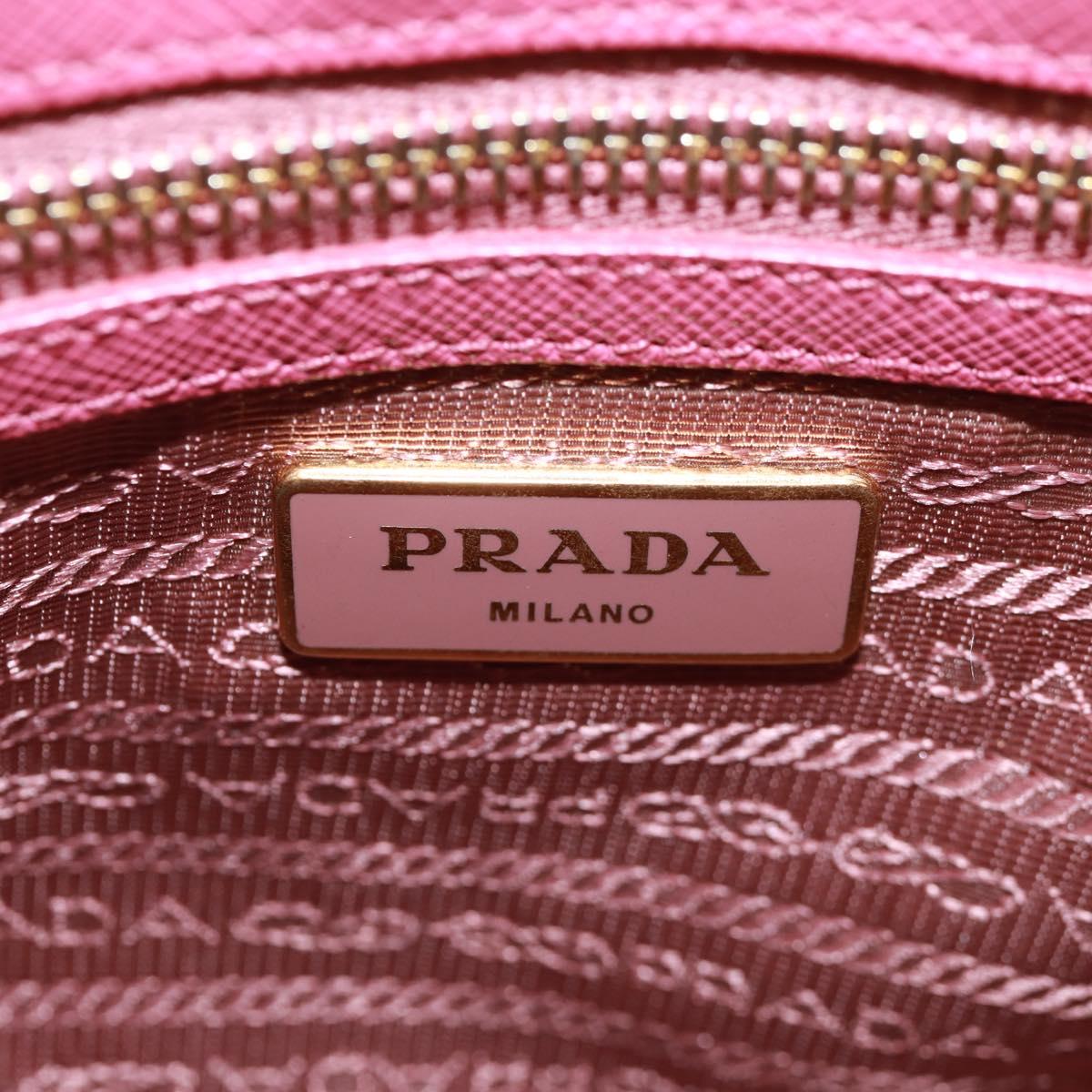 PRADA Galleria Hand Bag Safiano leather 2way Pink Gold Auth 159946