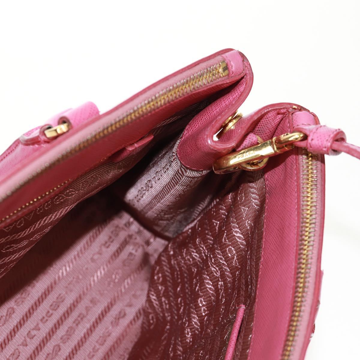 PRADA Galleria Hand Bag Safiano leather 2way Pink Gold Auth 159946