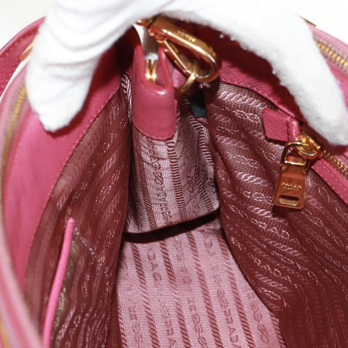 PRADA Galleria Hand Bag Safiano leather 2way Pink Gold Auth 159946