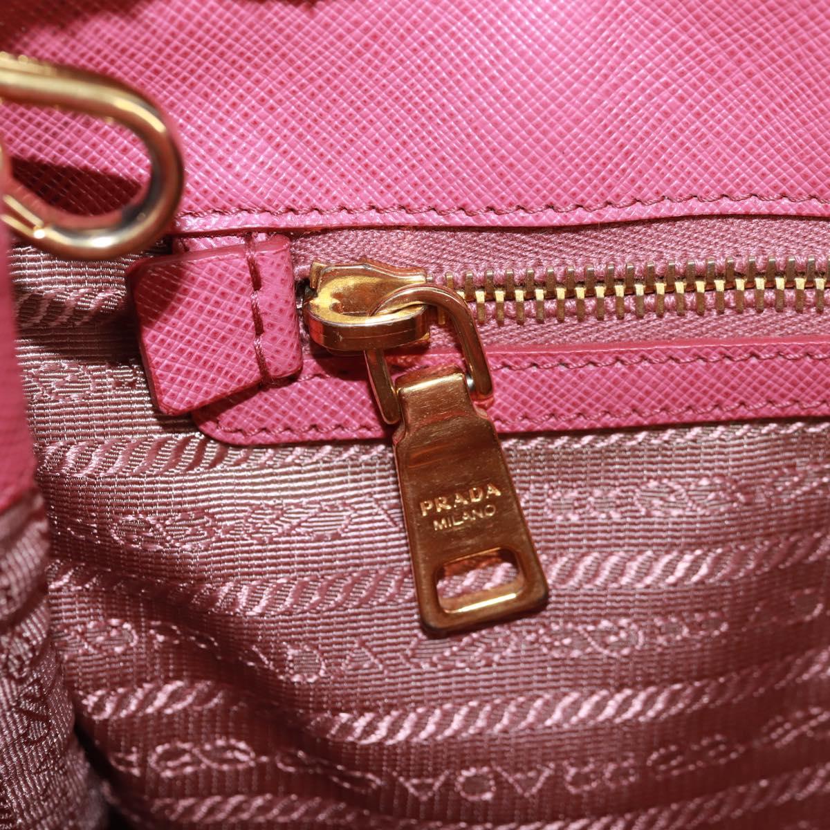 PRADA Galleria Hand Bag Safiano leather 2way Pink Gold Auth 159946