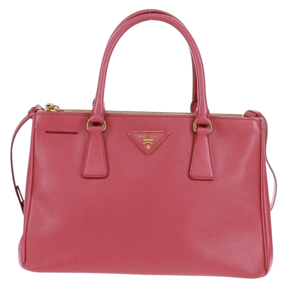 PRADA Galleria Hand Bag Safiano leather 2way Pink Gold Auth 159946