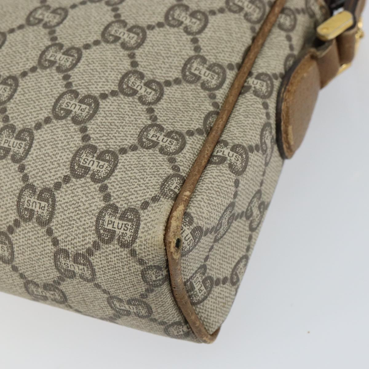 GUCCI GG Plus Supreme Web Sherry Line Shoulder Bag PVC Beige Gold Auth 159949