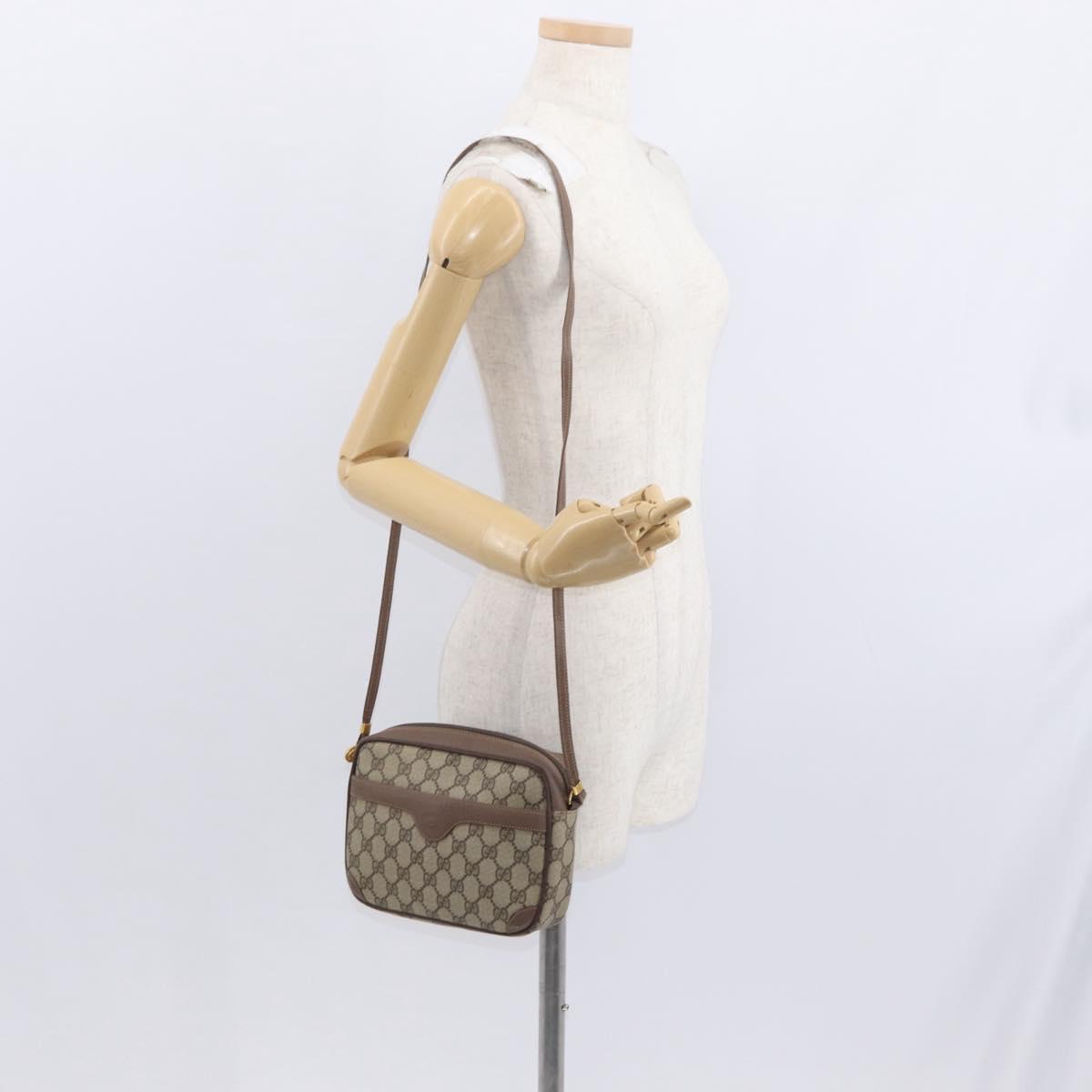 GUCCI GG Supreme Shoulder Bag PVC Beige Gold 007 115 6423 Auth 159950