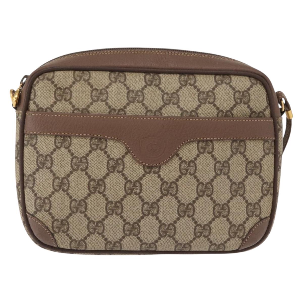 GUCCI GG Supreme Shoulder Bag PVC Beige Gold 007 115 6423 Auth 159950