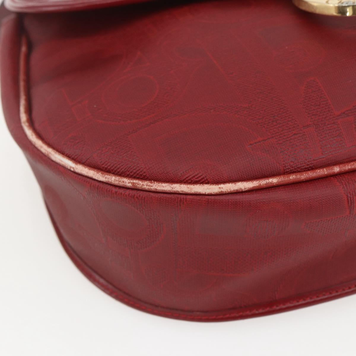 Christian Dior Trotter Canvas Shoulder Bag PVC Red Gold Auth 159963