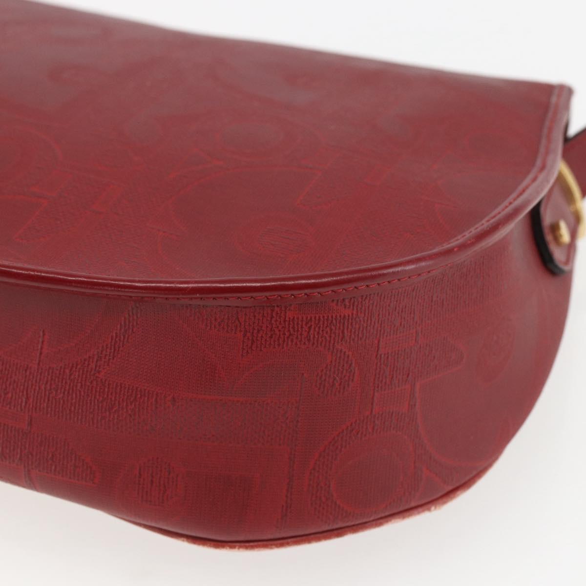 Christian Dior Trotter Canvas Shoulder Bag PVC Red Gold Auth 159963