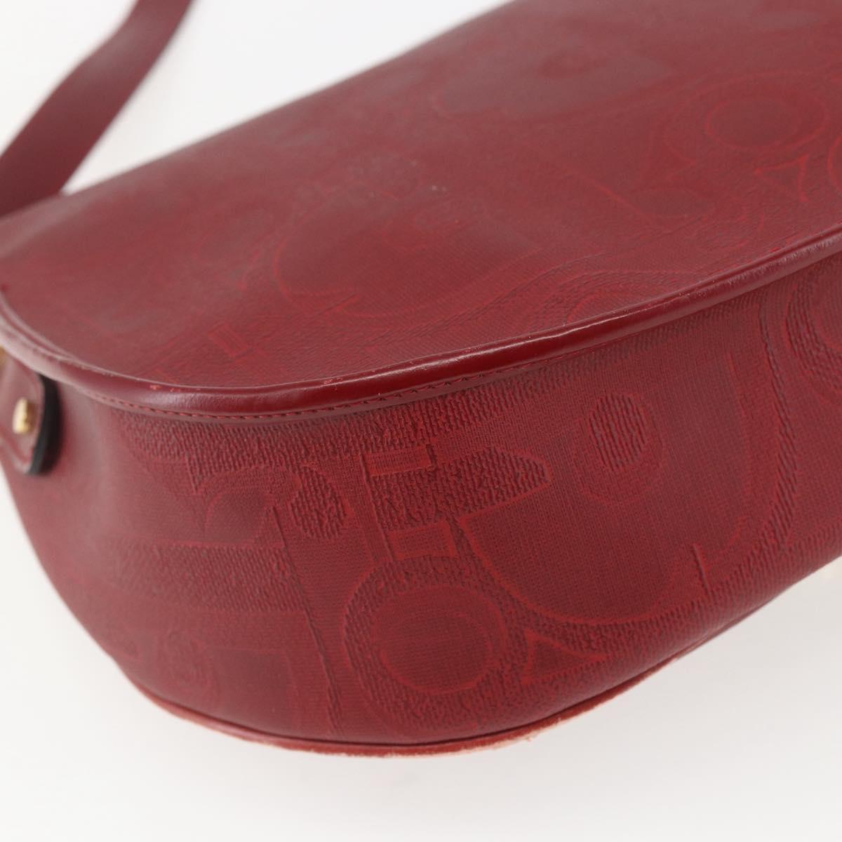 Christian Dior Trotter Canvas Shoulder Bag PVC Red Gold Auth 159963