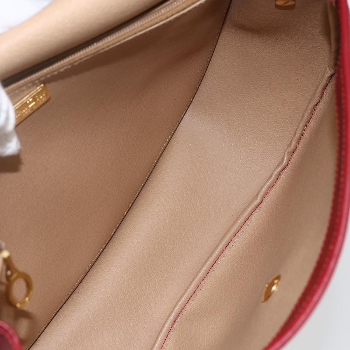 Christian Dior Trotter Canvas Shoulder Bag PVC Red Gold Auth 159963