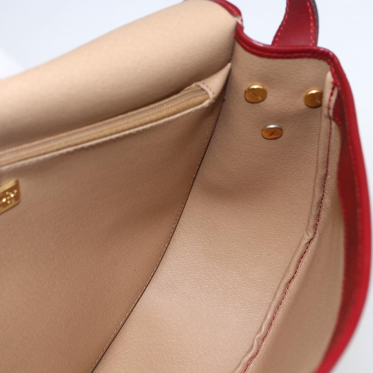 Christian Dior Trotter Canvas Shoulder Bag PVC Red Gold Auth 159963