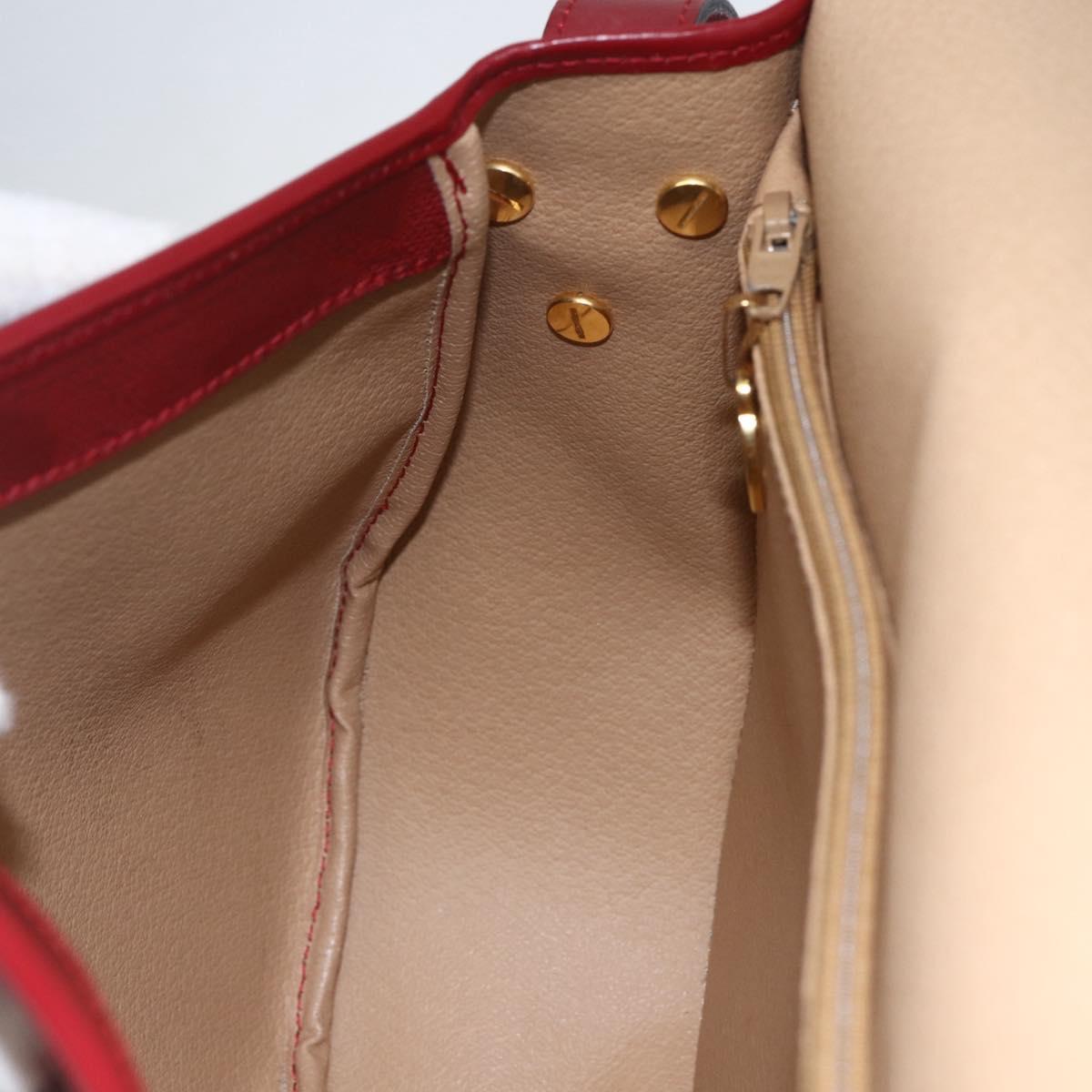 Christian Dior Trotter Canvas Shoulder Bag PVC Red Gold Auth 159963