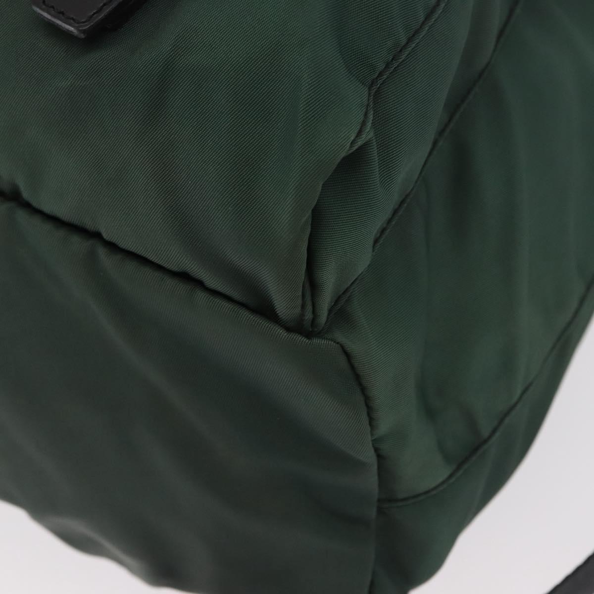 PRADA Backpack Nylon Green Silver Auth 159970