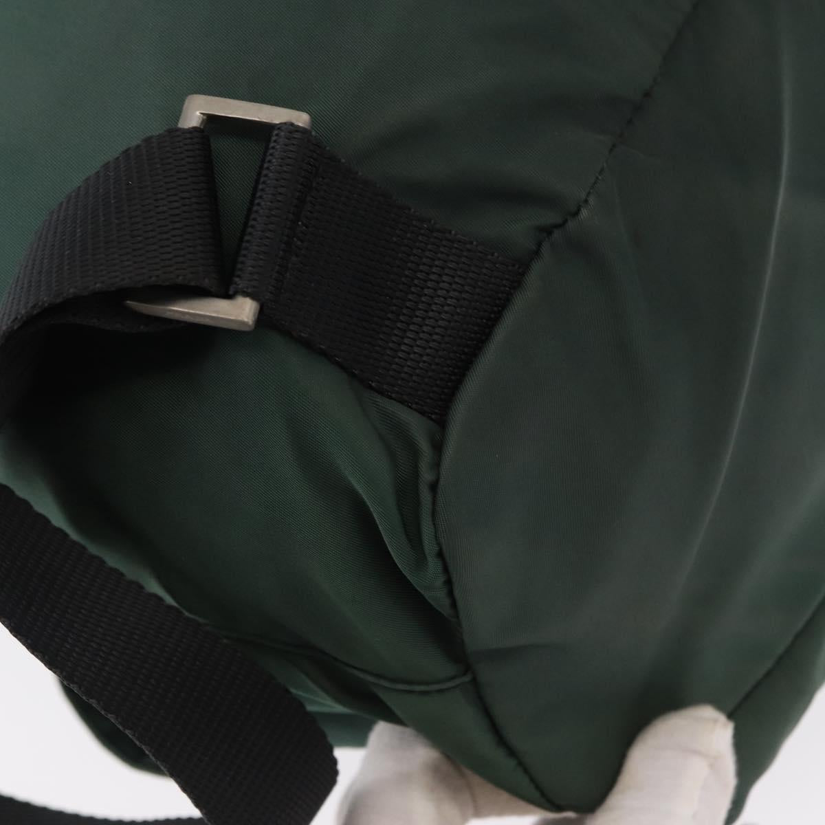 PRADA Backpack Nylon Green Silver Auth 159970