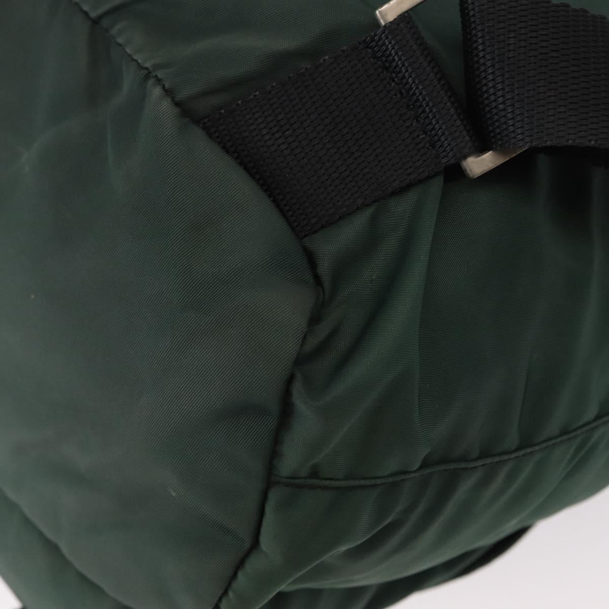 PRADA Backpack Nylon Green Silver Auth 159970